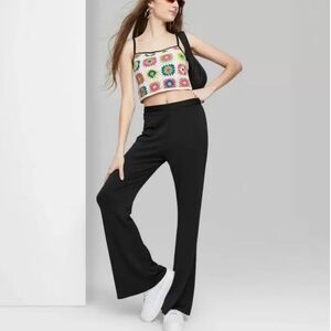 Women's Black Wide Leg Leggings - Wild Fable - M